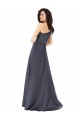 Cheap Rouched One Shoulder Floor Length Formal Satin Bridesmaid Dress / Prom Dress with Bow Canada