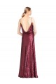 Cheap High Neck Halter Long Slim Formal Sequin Bridesmaid Dress / Prom Dress with V-Neck and Blouson Bodice Canada