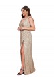 Cheap Deep V-Neck Sleeveless Sparkling Formal Sequin Bridesmaid Dress / Prom Dress with Draped Cowl Back Canada