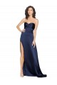 Cheap Knotted Sweetheart Formal Silky Satin Bridesmaid Dress / Prom Dress with High Side Split Canada