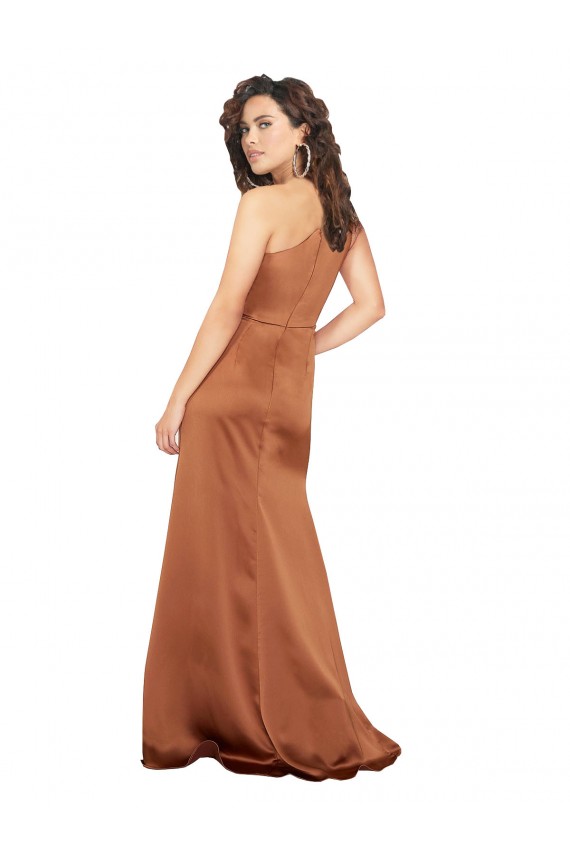 Cheap One Shoulder Formal Silky Satin Bridesmaid Dress / Prom Dress Canada