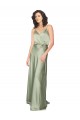 Cheap Formal Silky Satin Bridesmaid Dress with Tied Waist Canada