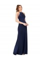 Cheap High Neck Satin Bridesmaid Dress / Prom Dress with Strappy Back Canada