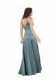 Cheap Formal Silky Satin Floor-Length Long Bridesmaid Dress / Prom Dress with V-Neckline Canada