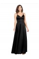 Cheap Formal Silky Satin Floor-Length Long Bridesmaid Dress / Prom Dress with V-Neckline Canada