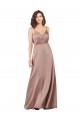 Cheap Subtle V-Neckline Formal Silky Satin Bridesmaid Dress with Front Button Detail Canada