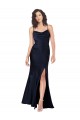 Cheap Draped Cowl Neck Formal Silky Satin Bridesmaid Dress / Prom Dress with Skirt Slit Canada