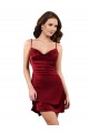 Cheap Midi Length Cowl Neck Formal Silky Satin Short Cocktail Bridesmaid Dress / Prom Dress Canada
