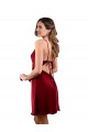 Cheap Midi Length Cowl Neck Formal Silky Satin Short Cocktail Bridesmaid Dress / Prom Dress Canada