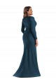 Cheap Long Sleeves Draped Wrap Formal Silky Satin Mermaid Bridesmaid Dress / Prom Dress with Front Slit Canada