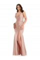 Cheap Deep V-Neck Formal Silky Satin Mermaid Bridesmaid Dress / Prom Dress with Side Slit Canada