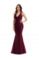 Cheap Plunge Neckline Cutout Low Back Formal Silky Satin Mermaid Bridesmaid Dress / Prom Dress Canada