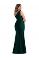 Cheap Cascading Bow One Shoulder Formal Silky Satin Mermaid Bridesmaid Dress / Prom Dress with Front Slit Canada