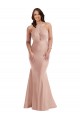 Cheap Criss Cross Halter Open Back Formal Silky Satin Mermaid Bridesmaid Dress / Prom Dress Canada