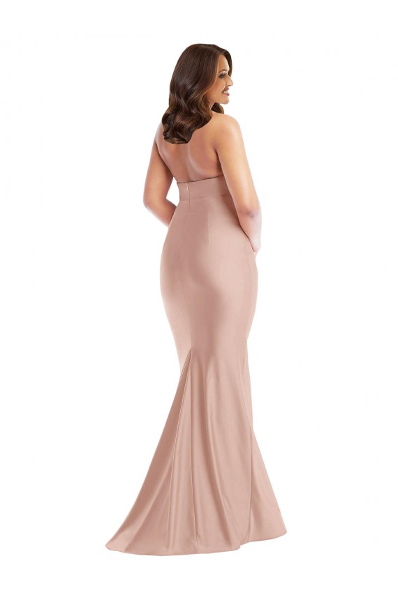 Cheap Criss Cross Halter Open Back Formal Silky Satin Mermaid Bridesmaid Dress / Prom Dress Canada
