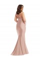 Cheap Criss Cross Halter Open Back Formal Silky Satin Mermaid Bridesmaid Dress / Prom Dress Canada