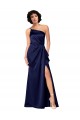 Cheap One Shoulder Formal Silky Satin Bridesmaid Dress / Prom Dress with Skirt Slit Canada