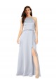 Cheap Halter Neck Formal Silky Satin Bridesmaid Dress with Strappy Back Canada