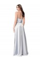 Cheap Halter Neck Formal Silky Satin Bridesmaid Dress with Strappy Back Canada