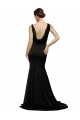 Cheap V-Neck Full Length Formal Silky Satin Bridesmaid Dress / Prom Dress with Soft Cowl Neck and Sweep Train Canada
