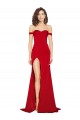Cheap Off the Shoulder Sweetheart Bustier Style Formal Silky Satin Bridesmaid Dress / Prom Dress with Side Split Canada