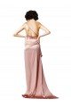 Cheap Low Back One Shoulder Full Length Formal Silky Satin Bridesmaid Dress / Prom Dress Canada