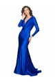 Cheap Deep V-Neck Long Sleeves Formal Silky Satin Bridesmaid Dress / Prom Dress Canada