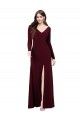 Cheap Long Sleeves Spandex Bridesmaid Gown with Front Slit Canada