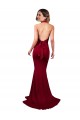 Cheap Halter Mermaid Plunge V-Neckline Open Back Bow Tie Formal Spandex Bridesmaid Dress / Prom Dress Canada