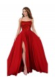 Cheap Lace Over Bodice Long Spandex Bridesmaid Dress / Prom Dress with Slit Canada
