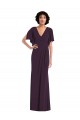 Cheap Faux Wrap Split Sleeves Formal Maxi Spandex Bridesmaid Dress / Prom Dress with Cascade Skirt Canada