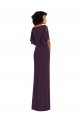 Cheap Faux Wrap Split Sleeves Formal Maxi Spandex Bridesmaid Dress / Prom Dress with Cascade Skirt Canada