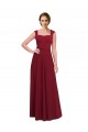 Cheap Square Neck Subtle Cap Sleeeves Crepe Bridesmaid Dress / Prom Dress Canada
