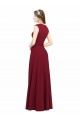 Cheap Square Neck Subtle Cap Sleeeves Crepe Bridesmaid Dress / Prom Dress Canada