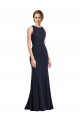 Cheap High Neck Sheath Long Crepe Bridesmaid Dress / Prom Dress Canada
