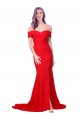 Cheap Criss Cross Full Length Long Formal Crepe Bridesmaid Dress / Prom Dress with Side Split Canada