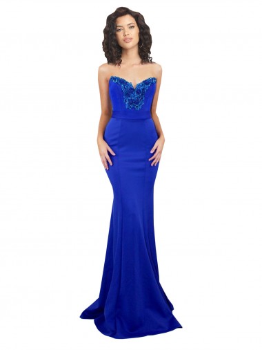 Cheap Sweetheart Flower Neckline High Neck Formal Crepe Bridesmaid Dress / Prom Dress Canada
