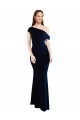 Cheap Draped Off the Shoulder Fitted Formal Crepe Bridesmaid Dress / Prom Dress Canada