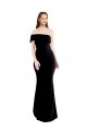 Cheap Asymmetrical Draped Off the Shoulder Banded Formal Crepe Bridesmaid Dress / Prom Dress Canada