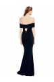 Cheap Off the Shoulder Fitted Formal Crepe Bridesmaid Dress / Prom Dress with Back Cut Out Canada