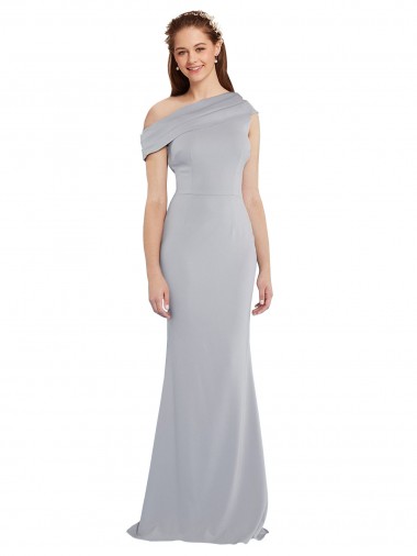 Cheap Off the Shoulder Asymmetrical Mermaid Formal Crepe Bridesmaid Dress / Prom Dress Canada