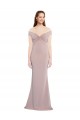 Cheap Knotted Off the Shoulder Formal Crepe Bridesmaid Dress / Prom Dress with Cut-Out Back Canada