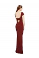Cheap Cap Sleelves Mermaid Formal Crepe Bridesmaid Dress / Prom Dress Keyhole Back Canada