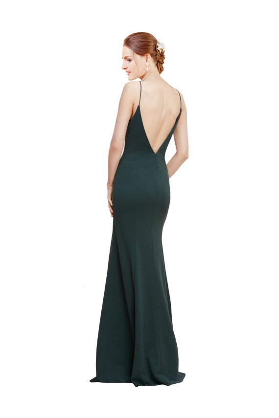 Cheap Deep V-Neck and Back Long Formal Crepe Bridesmaid Dress / Prom Dress Canada
