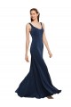 Cheap Fit and Flare Long Formal Crepe Bridesmaid Dress / Prom Dress with Round Neck Canada