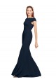 Cheap Fit and Flare Long Formal Crepe Bridesmaid Dress / Prom Dress with Tie Open Back Canada