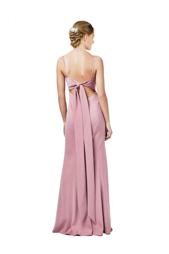 Cheap Fit and Flare Slim Formal Crepe Bridesmaid Dress / Prom Dress with Cutout Back Canada