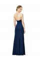 Cheap Strapless Fit and Flare Long Formal Crepe Bridesmaid Dress / Prom Dress with Knot and Slit Canada