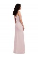 Cheap Spaghetti Strap V Back Formal Crepe Bridesmaid Dress / Prom Dress with Front Slit Canada