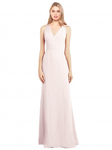 Cheap V-Neck Keyhole Back Crepe Trumpet Bridesmaid Dress / Prom Dress Canada
